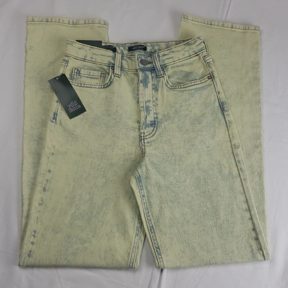 Wild Fable Women's 00 Light Green Acid Wash Jeans